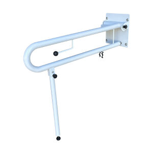 Bariatric Drop Down Grab Rail with Toilet Roll Holder | RH