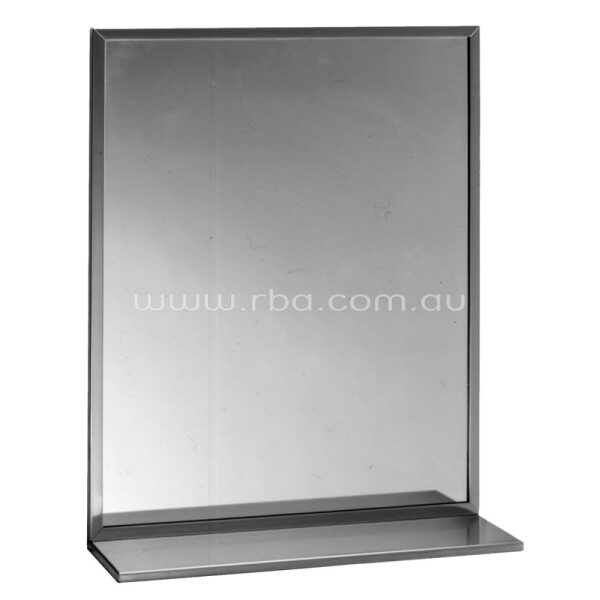 Bobrick Stainless Steel Frame Mirror with shelf B166 | RBA Group
