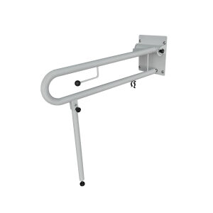 Bariatric Drop Down Grab Rail with Toilet Roll Holder | Grey | RH