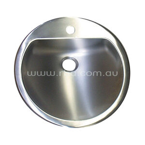 Ledgeback 'D' Round Inset Stainless Steel Wash Basin