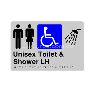 Braille & Tactile Sign - Unisex Accessible Toilet & Shower