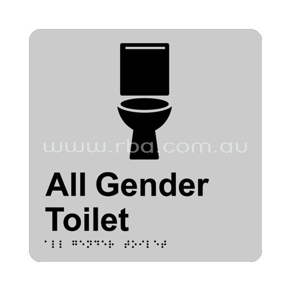 All Gender Toilet Tactile Sign Stainless Steel
