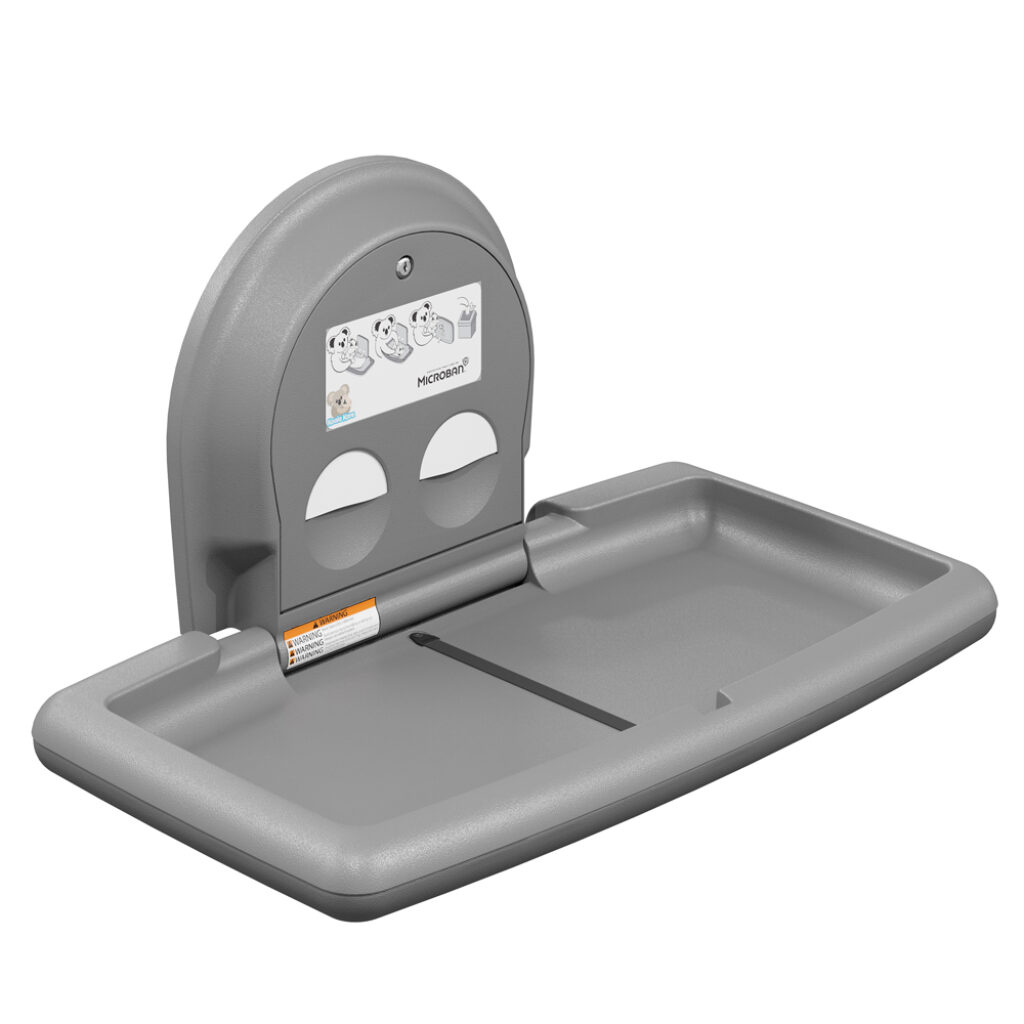 Koala Kare Horizontal Baby Change Table Stainless Veneer Grey