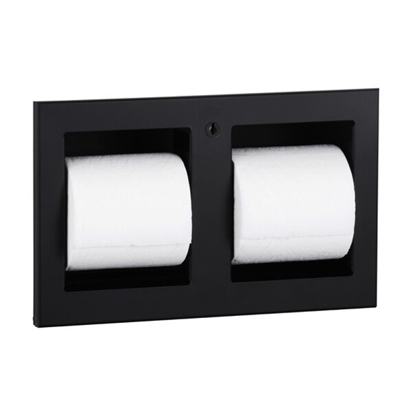 Bobrick Trimline™ Double Toilet Roll Holder | Recessed | Matte Black